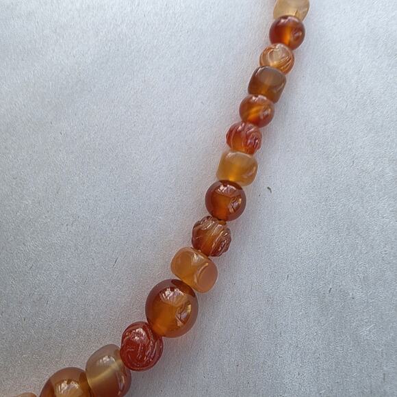 Jay King Mine Finds Carnelian Red Agate Sterling Silver 925 New 30" Carved - Picture 5 of 9